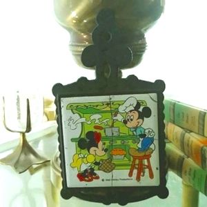 Disney Porcelain Trivet, Vintage Disney, Mickey Mouse, Minnie Mouse